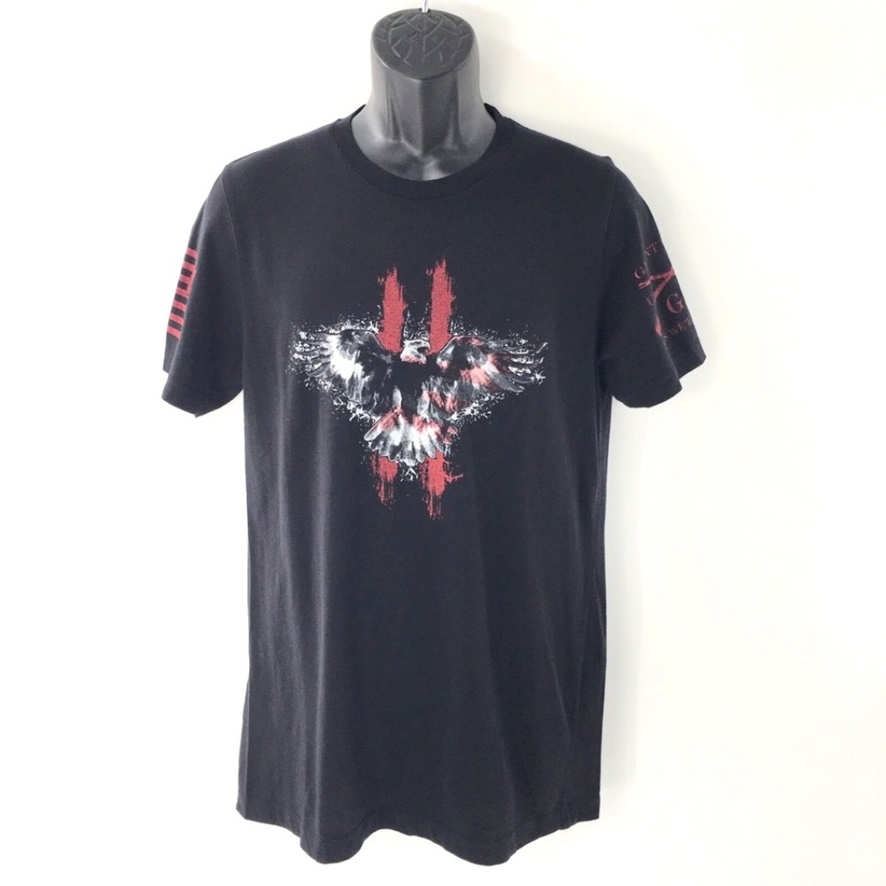 Grunt Style Mens T-Shirt Graphic Eagle This We'll Defend US 1776 Black Sz M